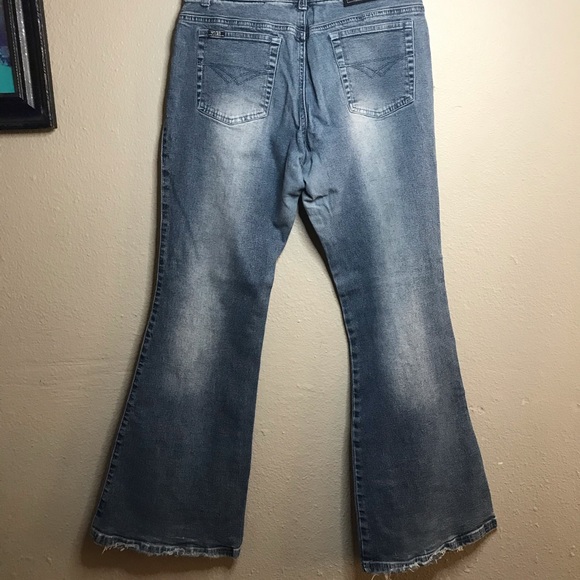 Vtg 90s/Y2K Mall Goth Flare Bell Bottom Star Jeans - Picture 8 of 8